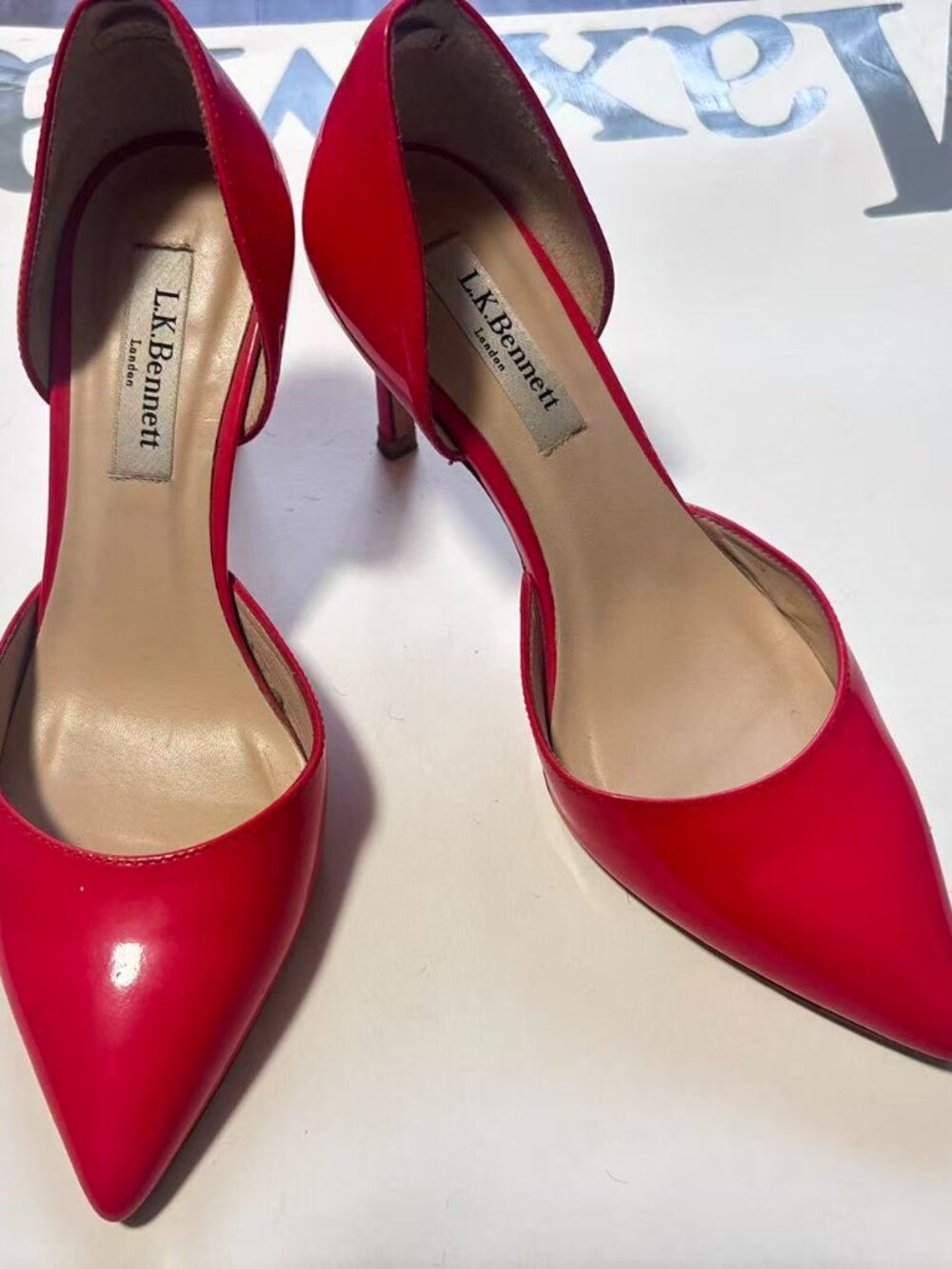 L.K. Bennett Pink Patent D’Orsay Pointed Toe Heels EU 36